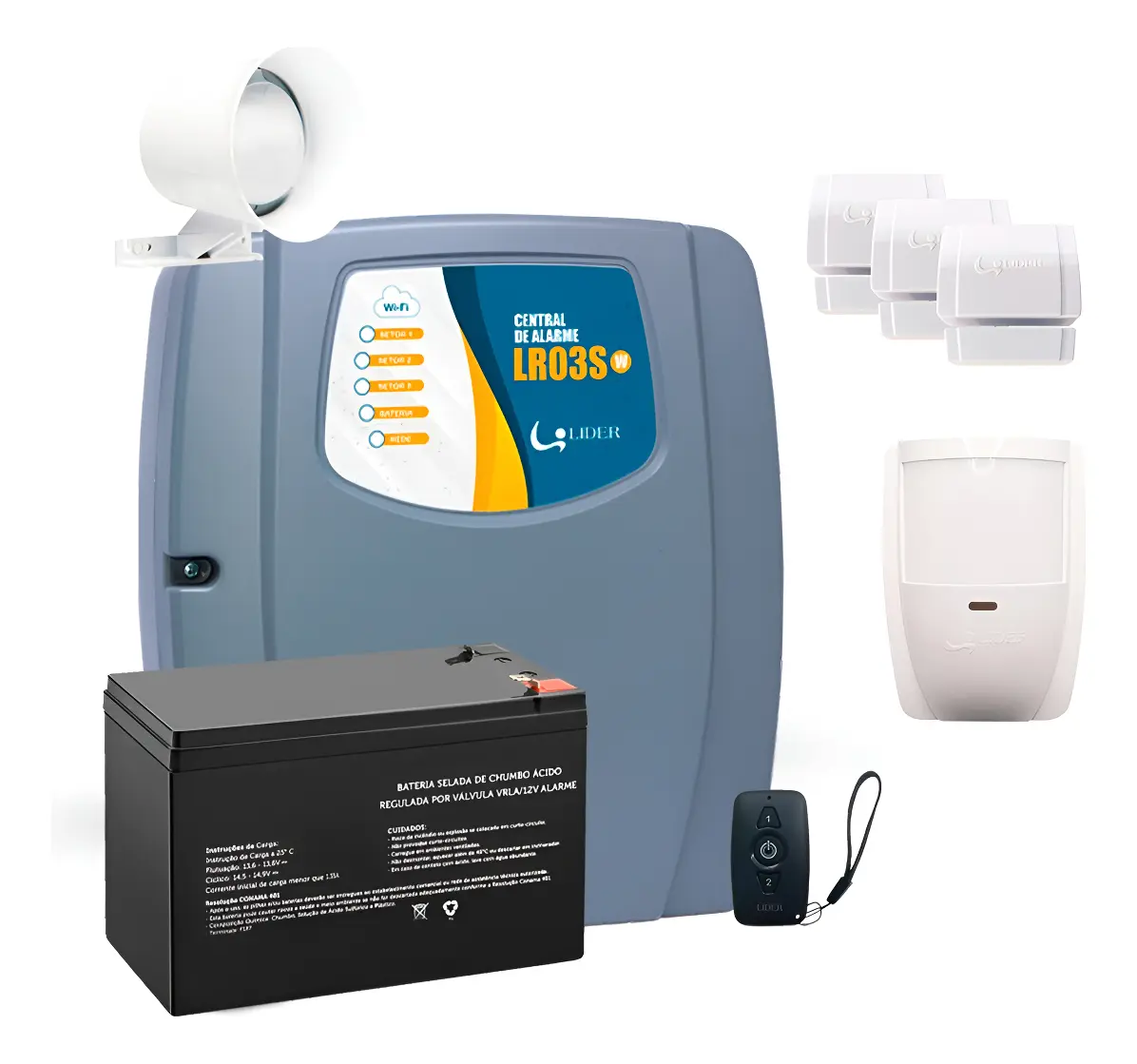 Kit alarme Líder com bateria